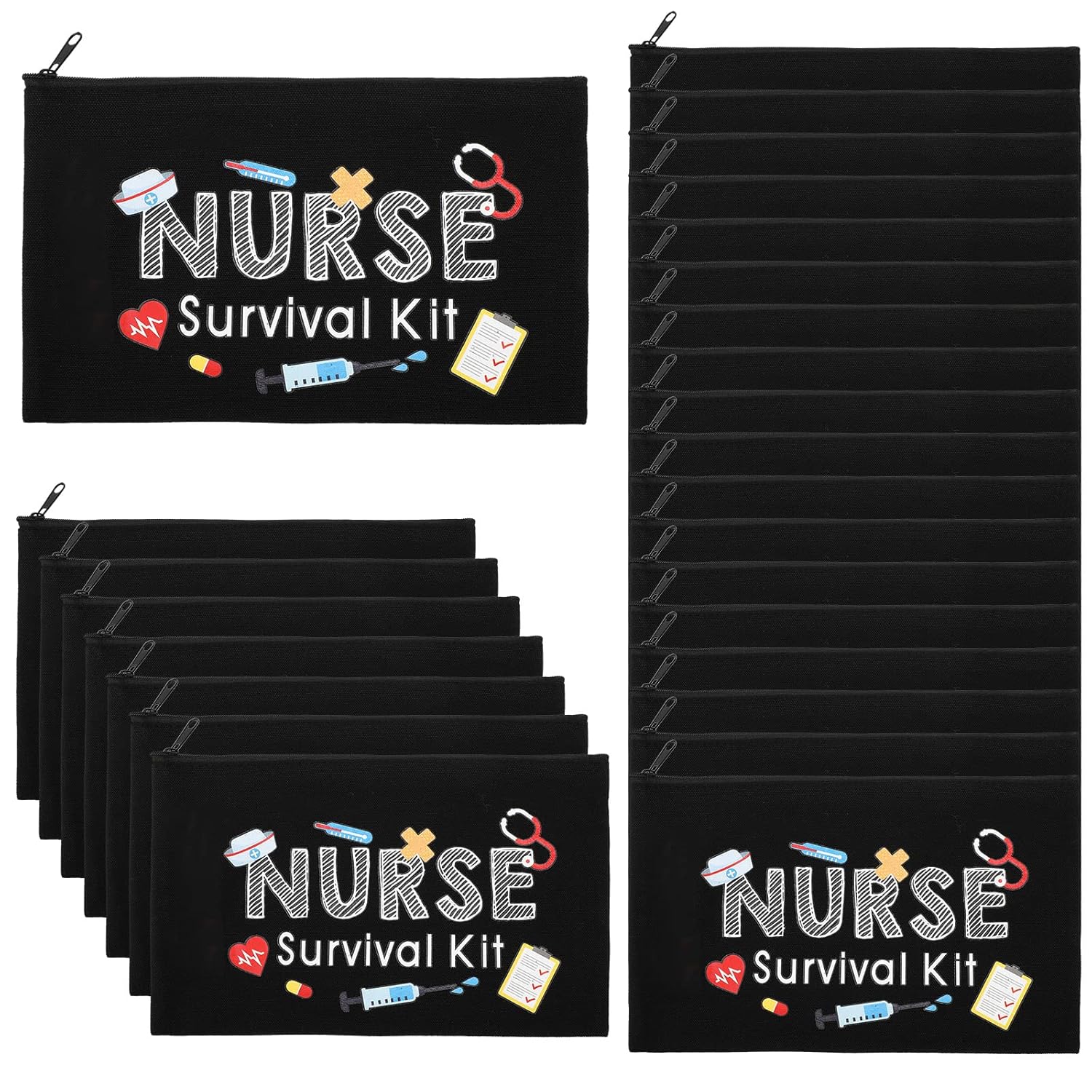 26-Piece Nurse Survival Kit: Fun Makeup Bag & Toiletry Pouch Gift