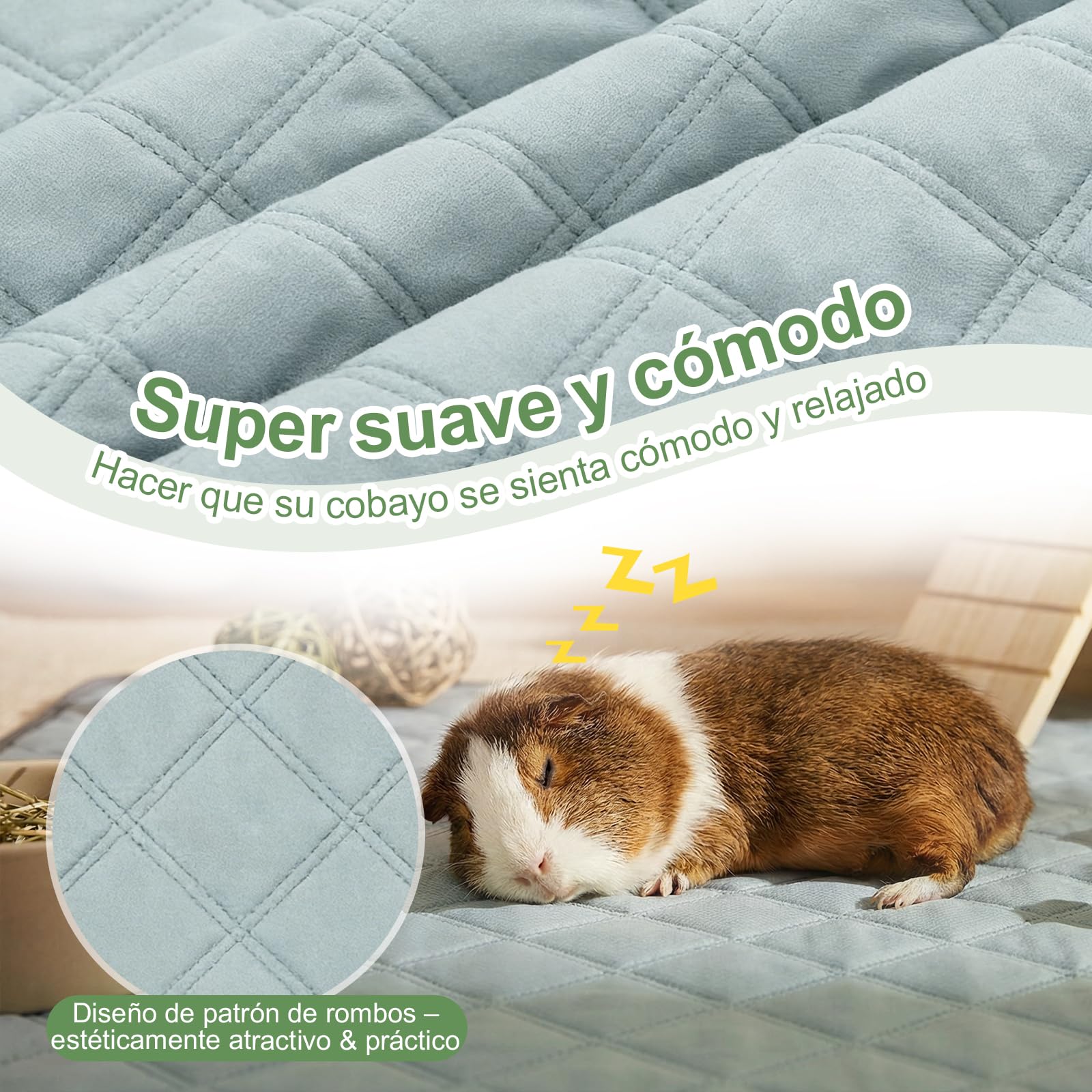 6 Almohadillas Antiorina Reutilizables para Cobayas (60x45cm) | - Super Absorbente & Anti-Deslizante, Accesorio Ideal para Jaula, Casa y Recinto Interior de Cobayas