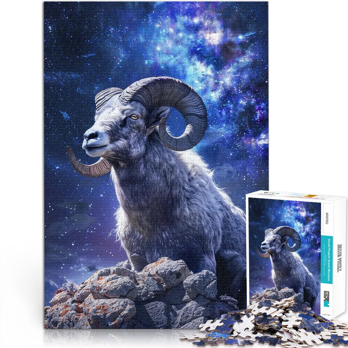 Jigsaw Puzzles for Adults 1000 Piece Aries Zodiac Sign Lernspiele DIY Spielzeug Verbessern Sie das Gedächtnis75x50cm — image 1