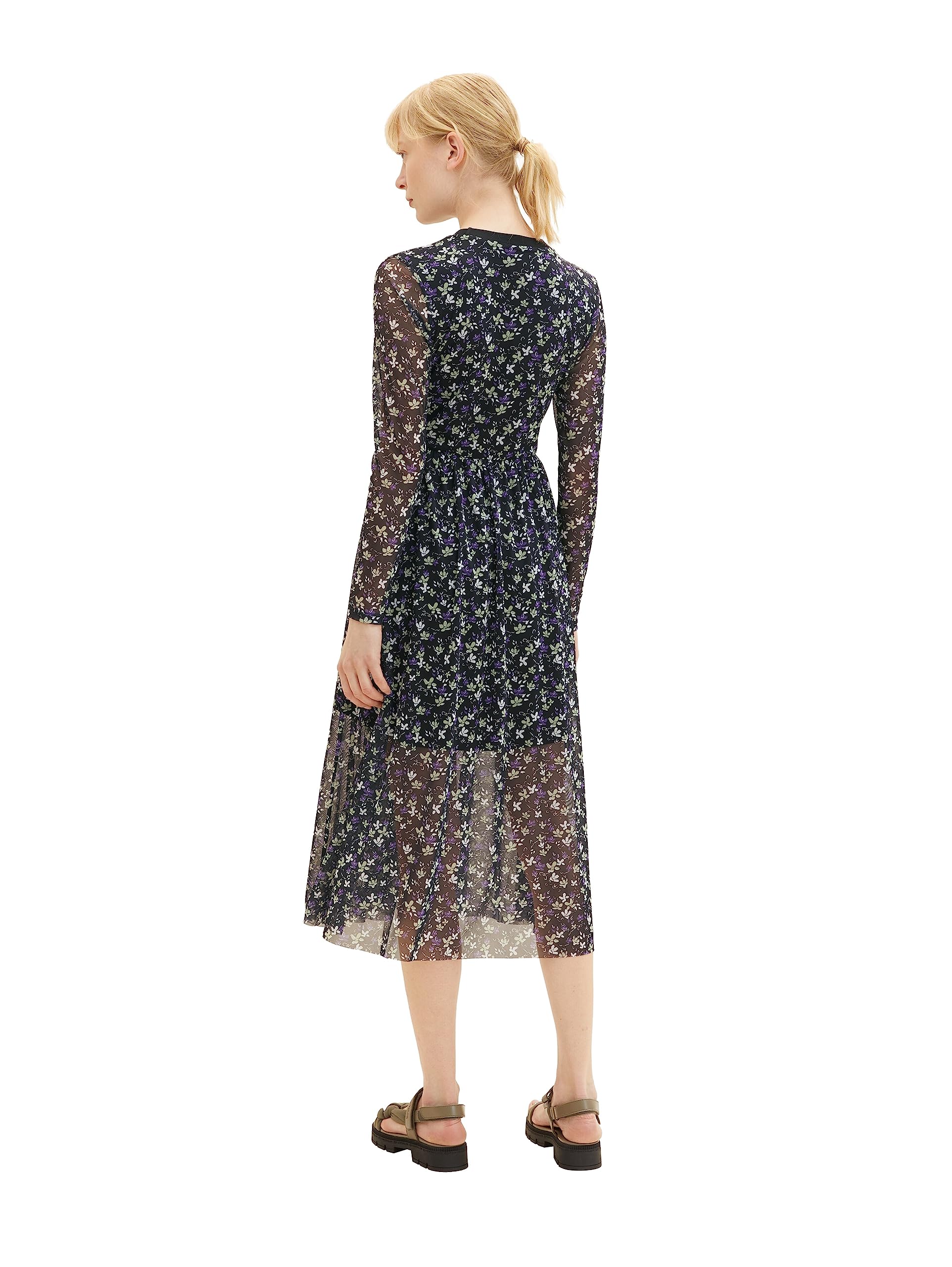 TOM TAILOR Denim Fantasia Abito in Rete da Donna in Denim con Motivo