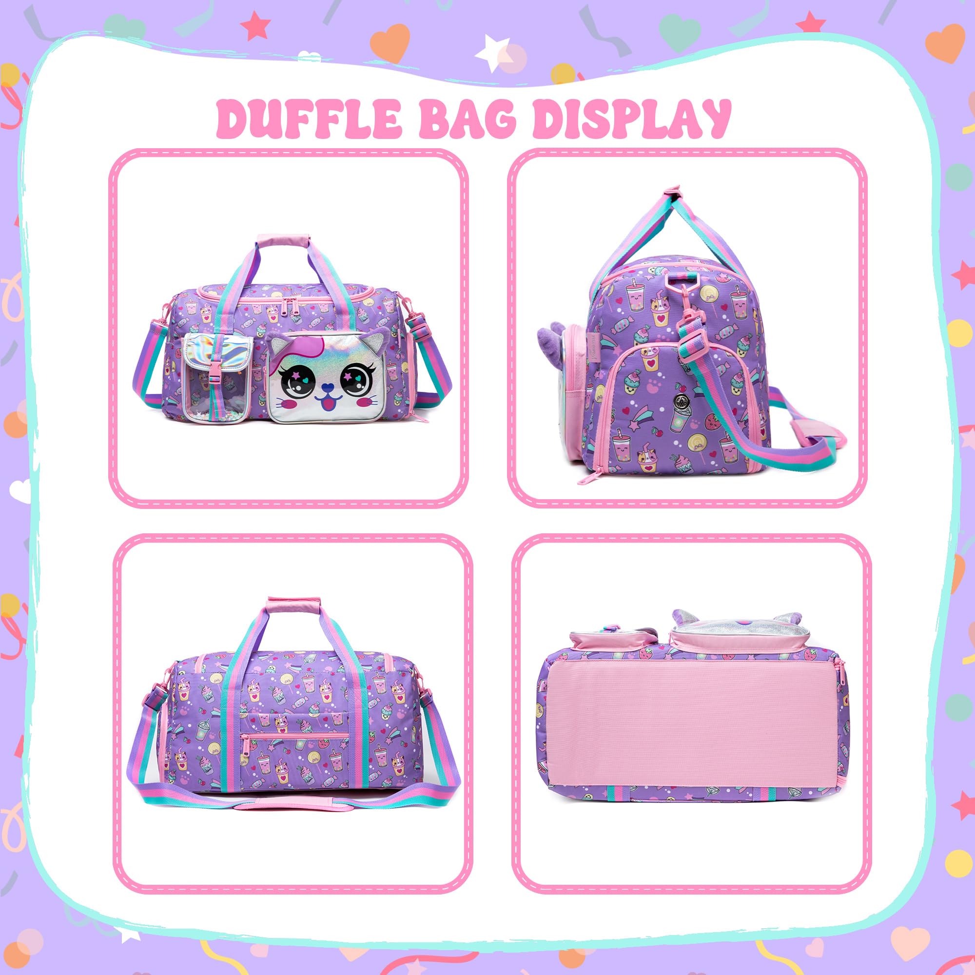 HTgroce Sac de Sport Fille - Sac de Voyage Enfant - Sac de Gym Résistant Piscine Danse Loisir