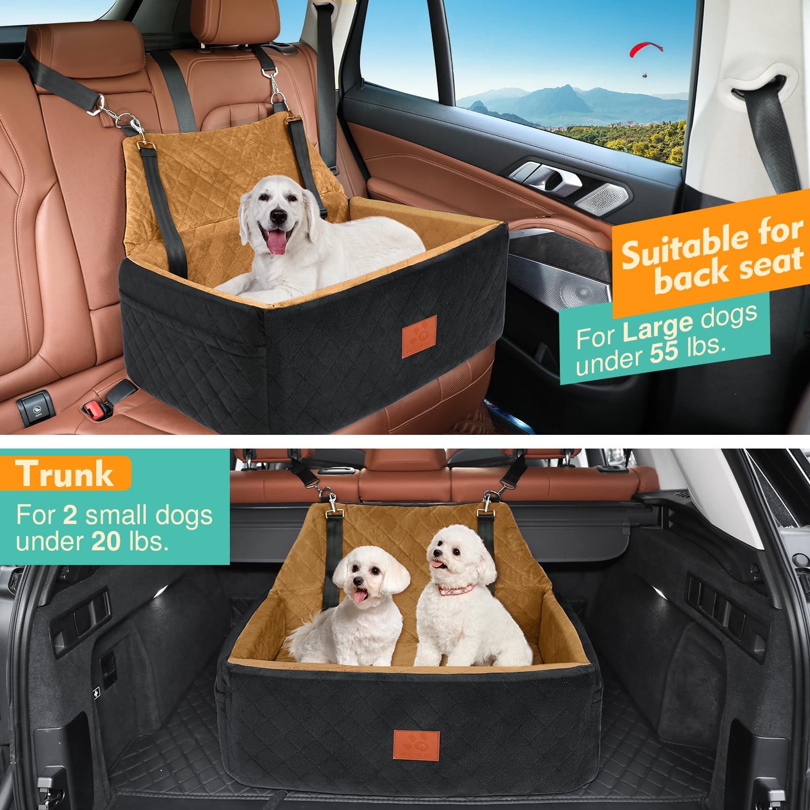 Best Car Seat For Dogs XIEEAOZEE Dog Car Seat For Large/Medium Dog