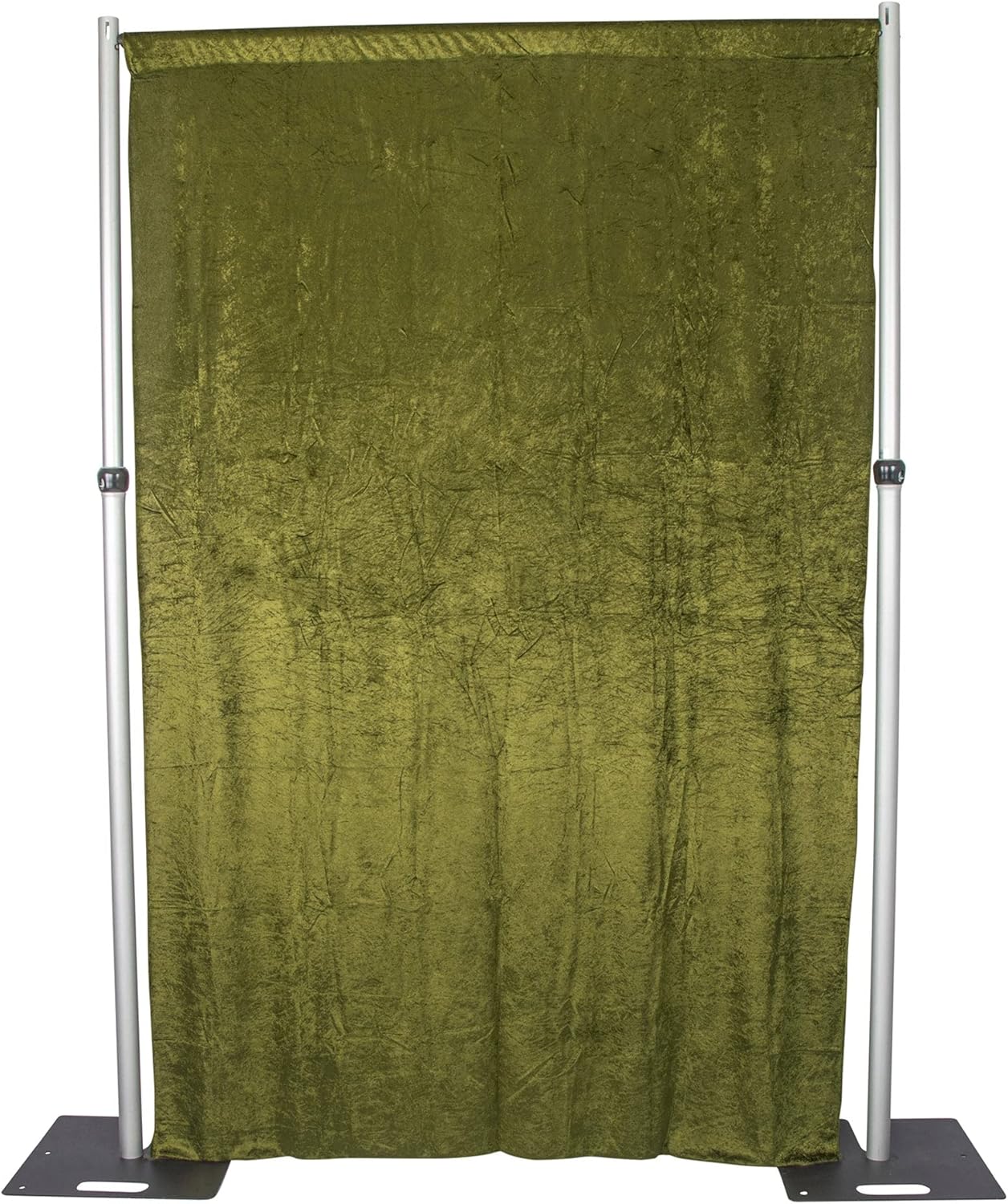 CVL Velvet Photography Drape/Backdrop Curtain Panel w/4" Rod Pockets 10Ft X 52"(1 Panel Only) Olive Green for Wedding, Tradeshow, Showroom, Birthday Party, Theater Stage Decoration