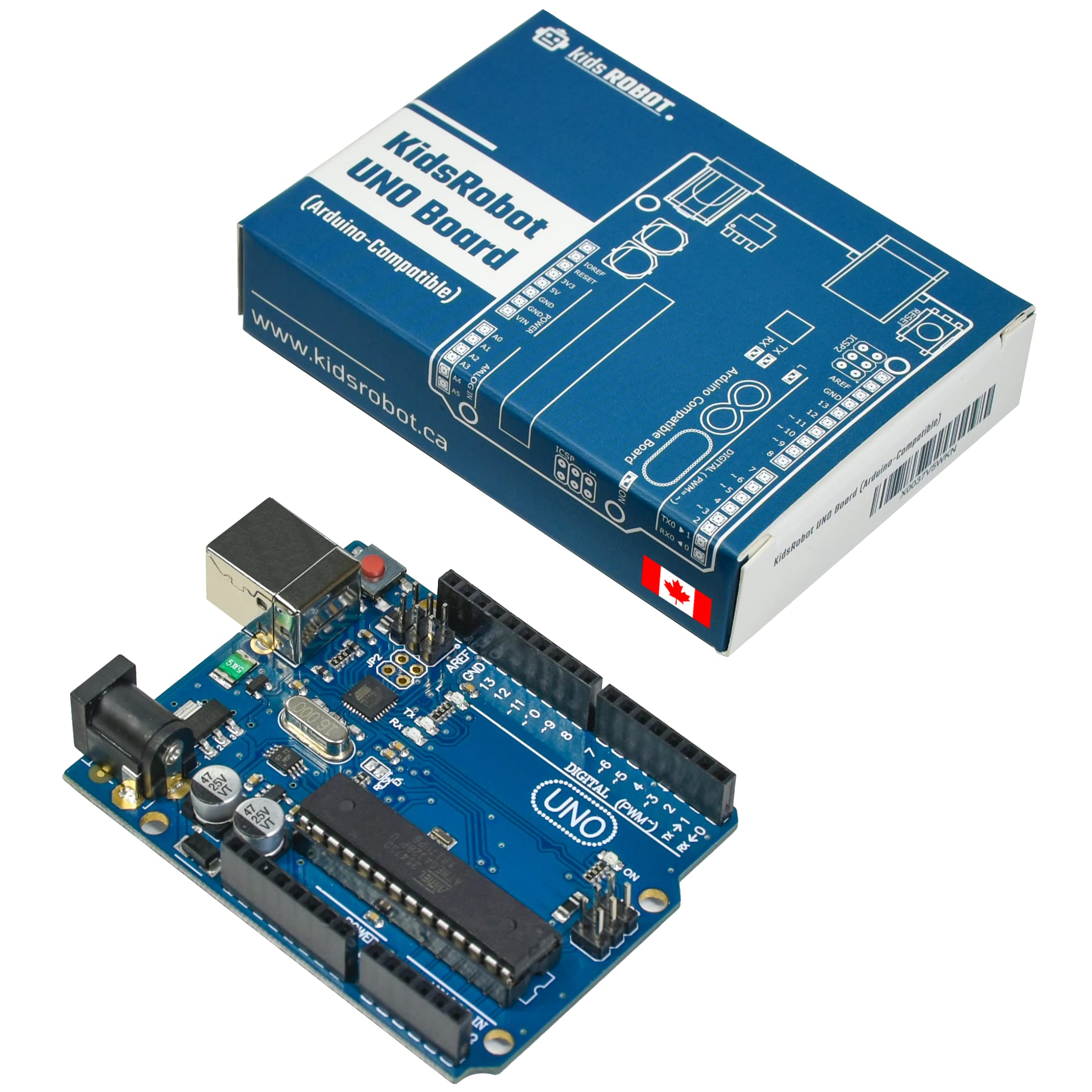 KIDSROBOTCompatible with Arduino UNO R3 Official Board, UNO Rev3 with ATmega328P CHIP