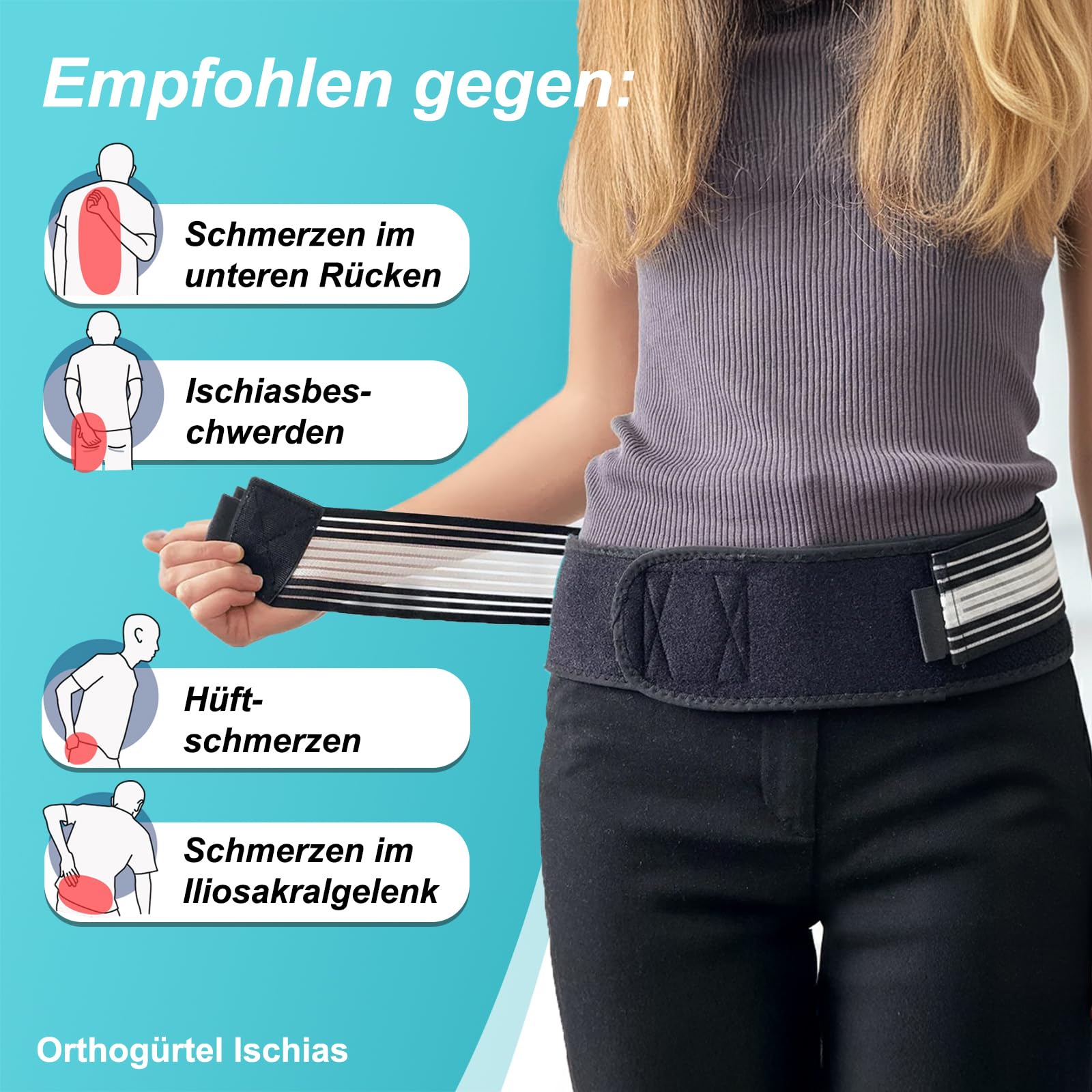 Orthogürtel, Ischias Gürtel, Ortho Gürtel Ischias, Komforten Rückengürtel, Rückenkomfort hüftgurt bandscheibe, Beckengurt natürliche linderung gegen ischias und rückenschmerzen, IschiasSchmerzen