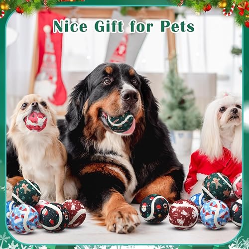 Miniatura 6 de 36 pelotas de tenis chirriantes para perros de 2.5 pulgadas interactivas para perros pequeños, medianos y grandes, juguetes para masticar para tirar