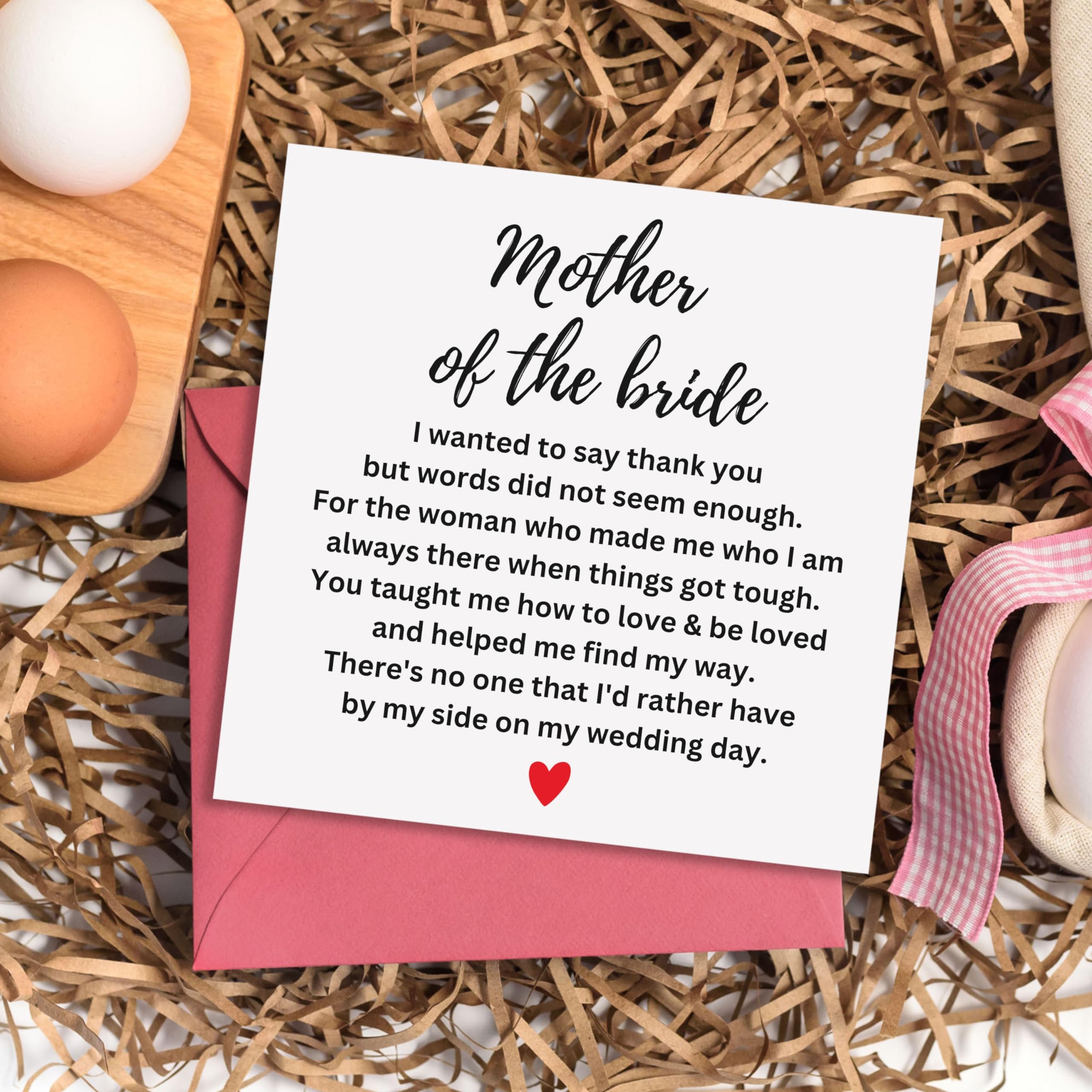 TEEMITEEMI-Mother of the Bride Card Wedding Thank You for Mum of the Bride Mother of Bride Gift on My Wedding Day