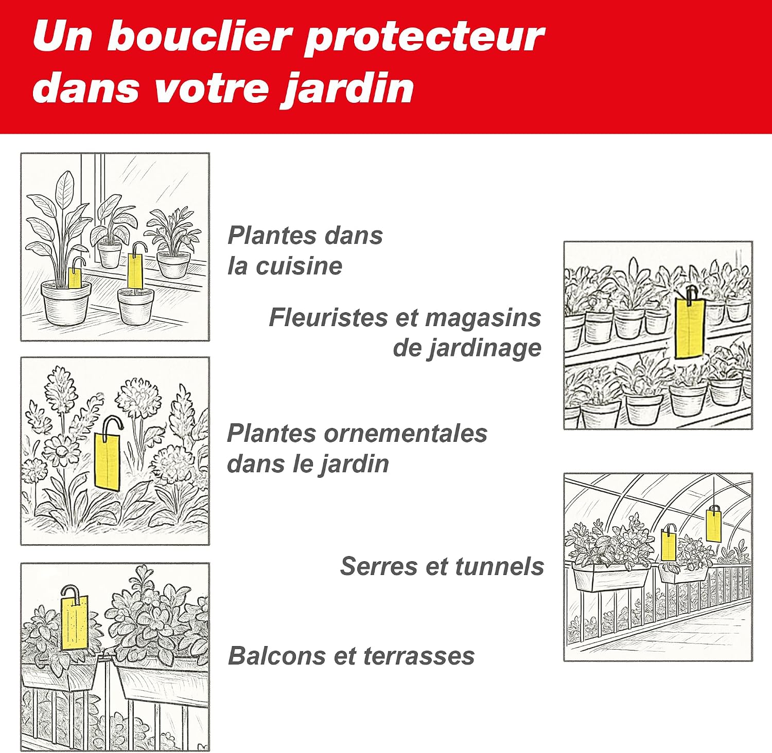 SWISSINNO Panneau Jaune Collant Anti-Insectes – Lot de 5 pièges à glu Jaunes en résine et Cire – Efficace Contre Les Mouches, moustiques, pucerons et Insectes Volants — vue 5