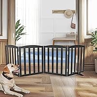 Vista 23 de Puerta para Perros Independiente para Interiores, Puerta para Perros Plegable, Puertas para Perros para Entradas, Escaleras o Pasillos, Puerta Blanco