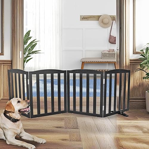 Miniatura 23 de Puerta para Perros Independiente para Interiores, Puerta para Perros Plegable, Puertas para Perros para Entradas, Escaleras o Pasillos, Puerta