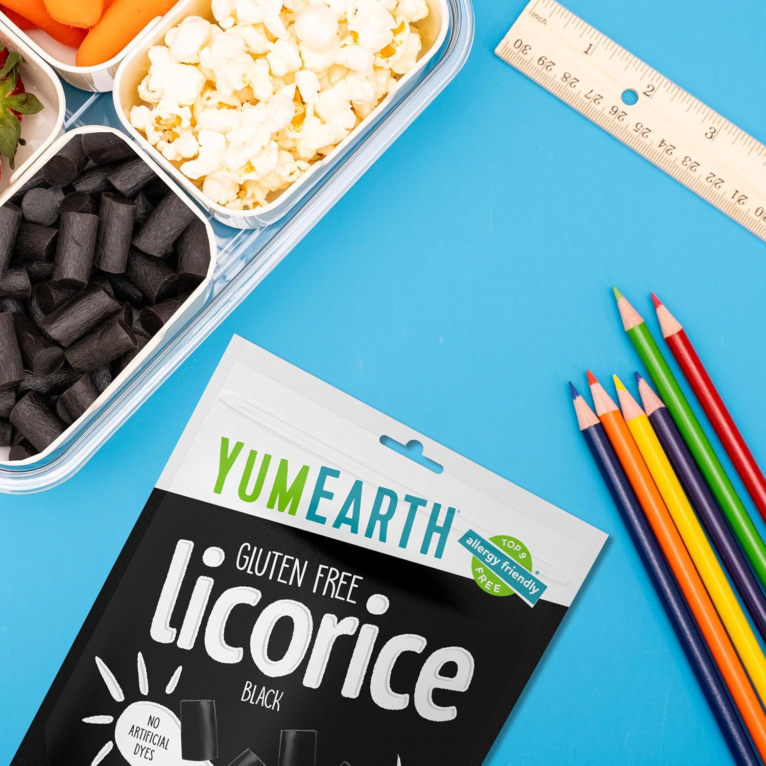 YumEarth Organic Gluten Free Black Licorice Snack Packs - Allergy Friendly, Gluten Free, Non-GMO, Vegan, No Artificial Dyes - 5 Ounce (Pack of 6)