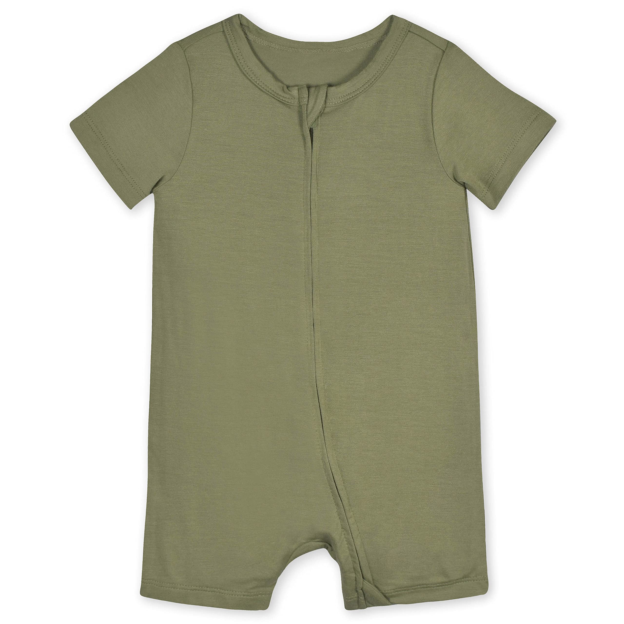 Gerber Unisex Baby Buttery-Soft Short Sleeve Romper With Viscose Made With Eucalyptus