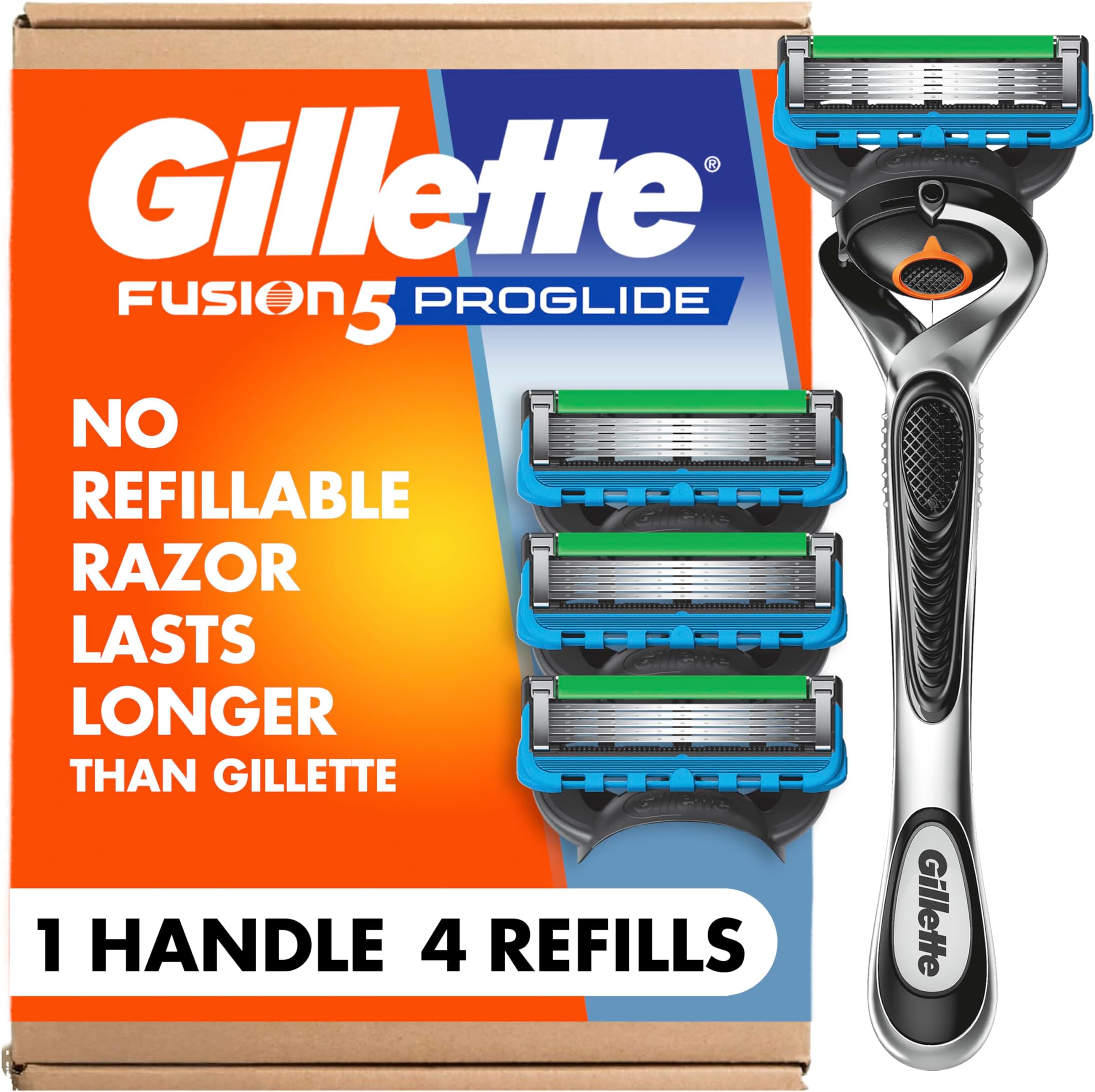 Fusion ProGlide Shaving Razor for Men, 1 Handle + 4 Blade Refills