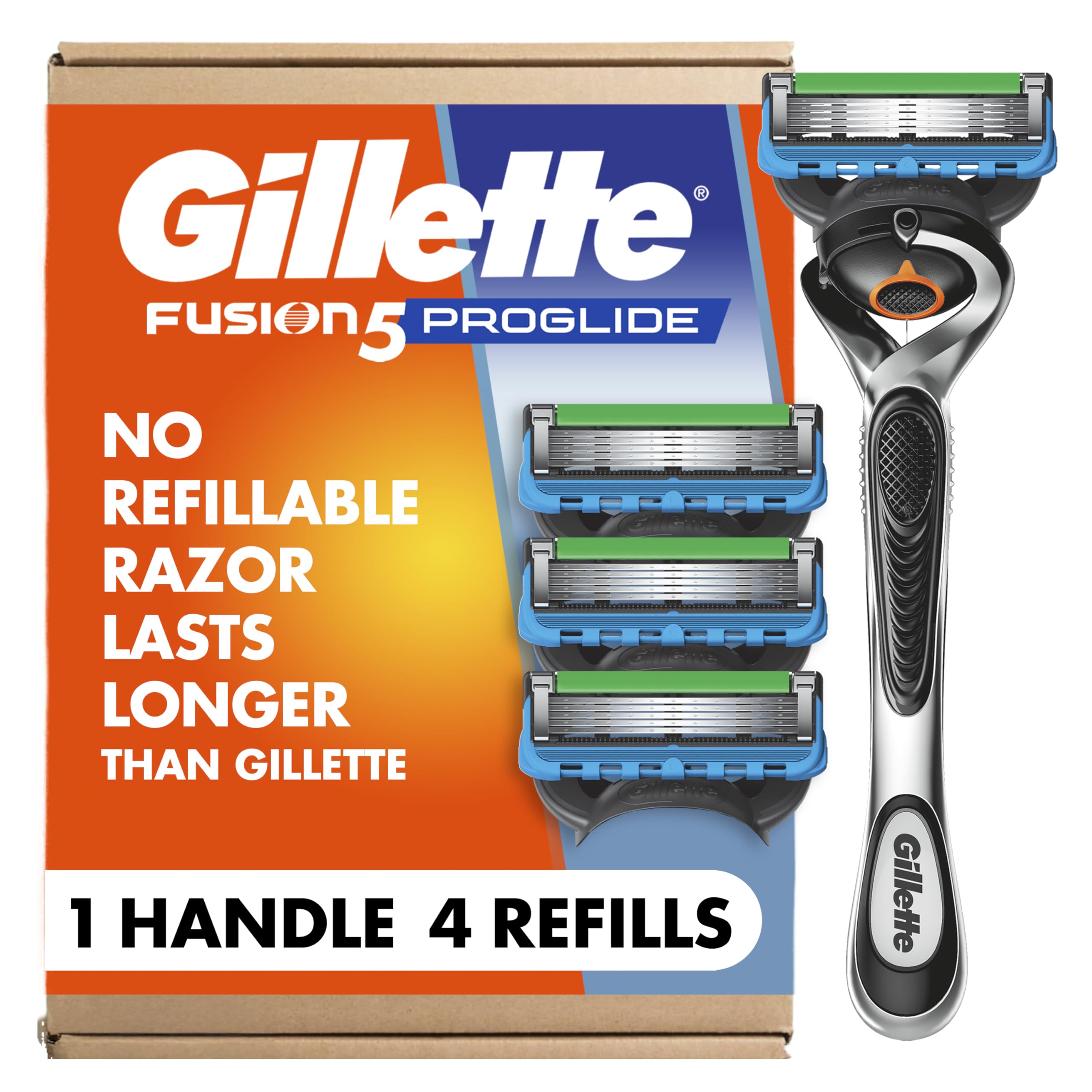 Fusion ProGlide Razor for Men, Handle + 4 Blade Refills