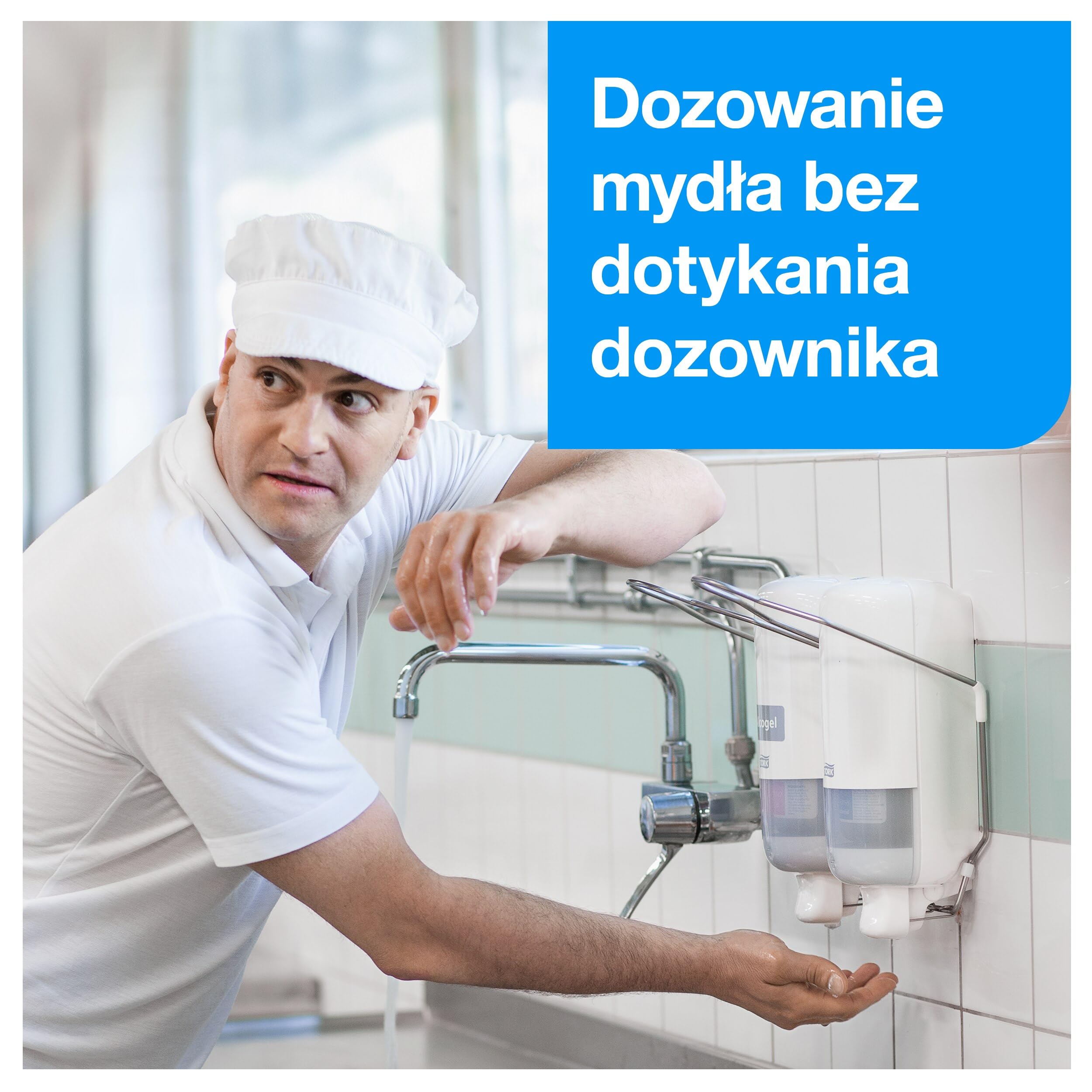 Tork Dozownik mydła z dźwignią do mydła w płynie i środków dezynfekujących rąk, Elevation – 560101 – higieniczny, szczelny system dozownika S1, biały
