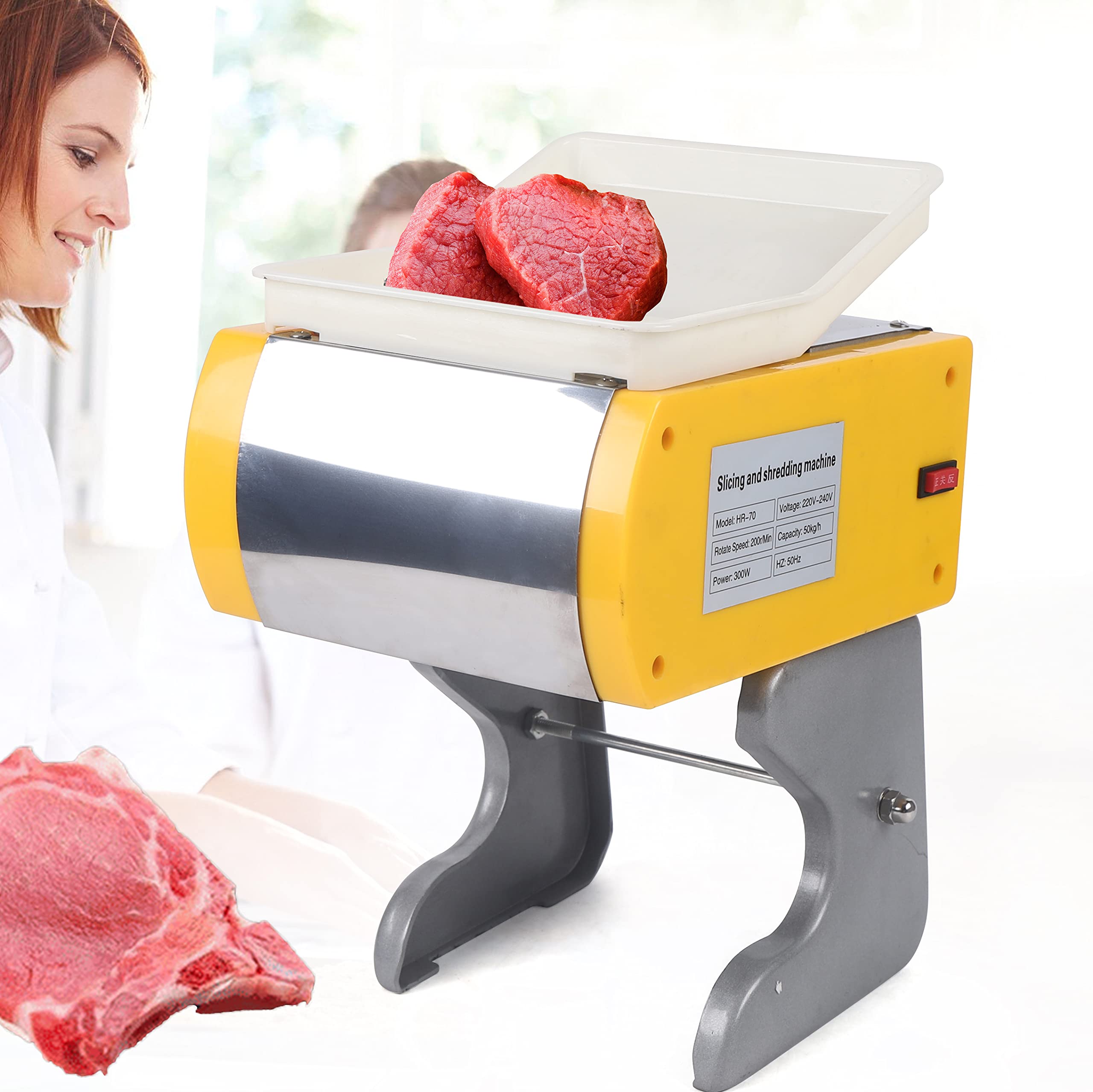 Affettatrice elettrica affettatrice professionale per carne verdura 200R/min 300W