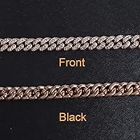 Vista 5 de Collar de metal con cadena de oro rosa para perro, 0.394 pulgadas de ancho, collar de aleación de diamante cubano, lindo collar de moda