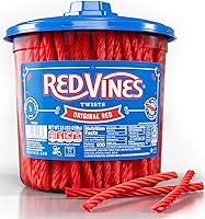 Vista 1 de Red Vines Caramelo de regaliz Original sabor rojo suave masticable caramelo Twists, regaliz rojo 3.5 libras tarro
