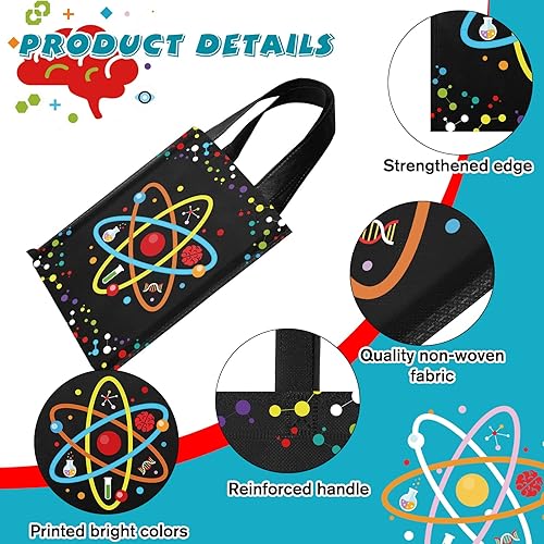 Miniatura 4 de Ferraycle 24 bolsas de recuerdo de fiesta de ciencia para camiones, bolsas de regalo no tejidas para fiestas de cumpleaños para niños (color oscuro,