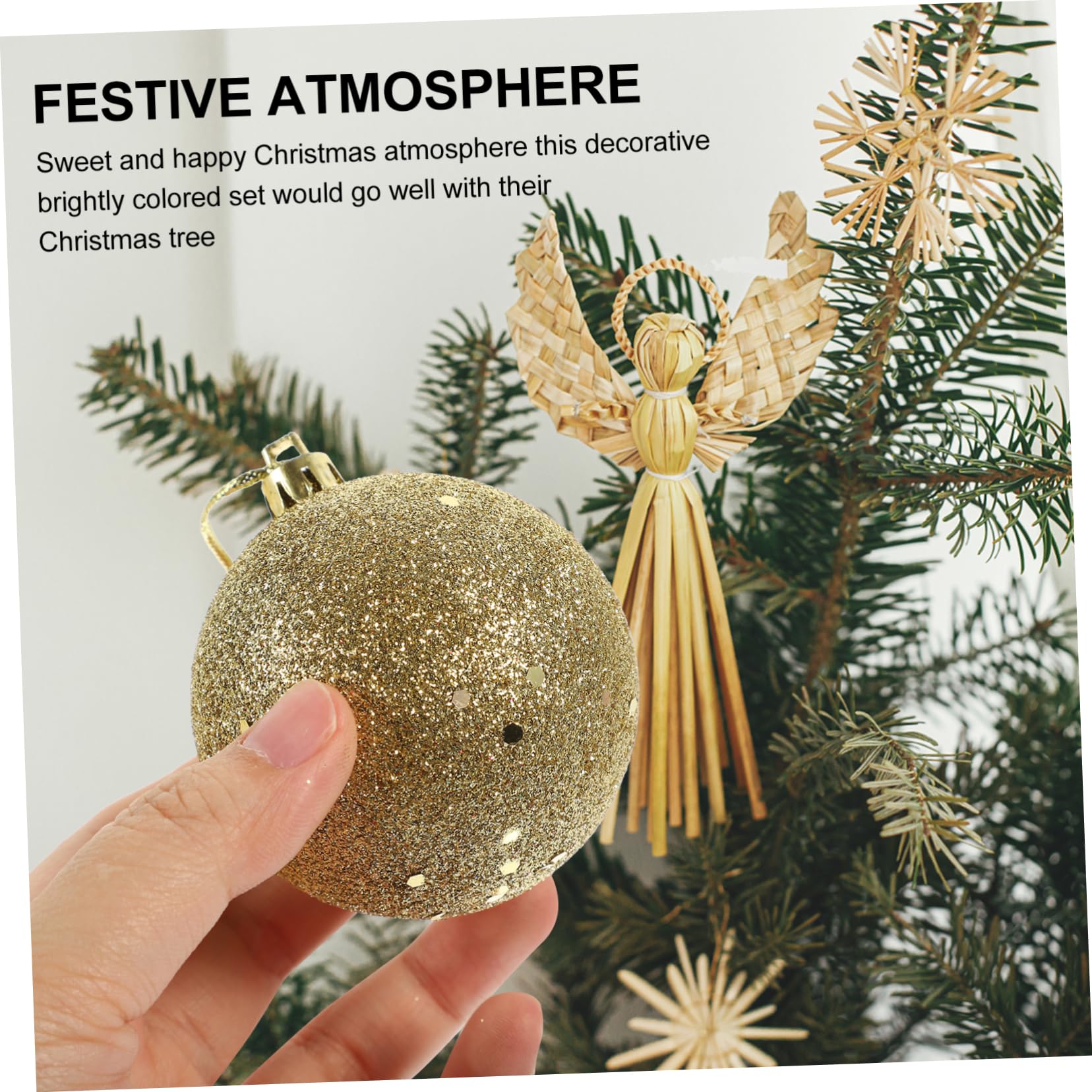 COLLBATH 100pièces Boules de Noël à Suspendre au Sapin Accessoires de Décoration Pendentifs Décoratifs pour Scène