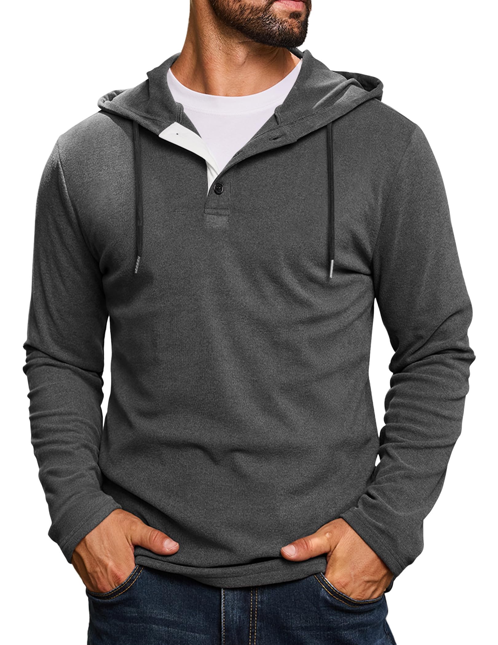 CTU Hoodie Herren Kapuzenpullover Langarm Knopf Sweatshirts Pullover mit Kapuze S-3XL