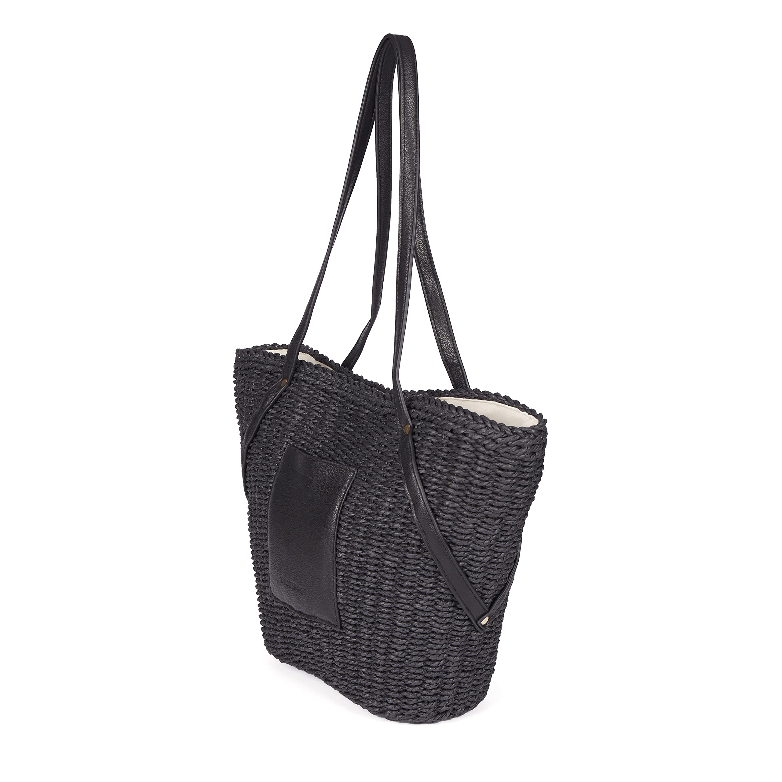 GIOSEPPO Capazo de rafia color negro para mujer rialma