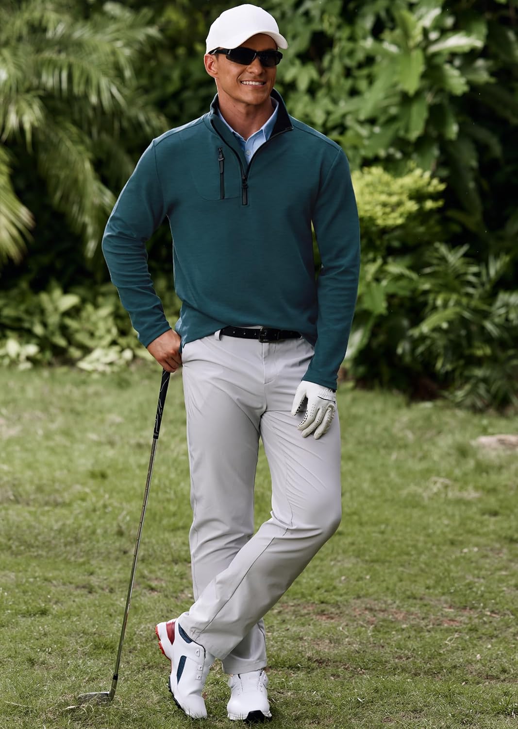 Men's Golf Pullover Quarter-Zip Long Sleeve Sport Shirt with Chest Pocket (S-XXL) - Image 5
