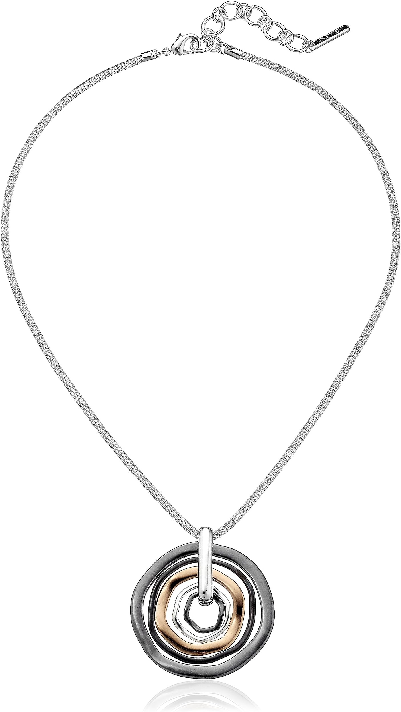 Nine West "Classics" Tri-Tone Orbital Pendant Necklace