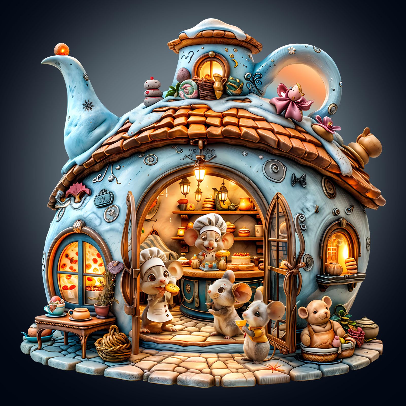 WOODBESTS Wooden Jigsaw Puzzle for Adults, Fantasy Mausladen Puzzle with 3D Effect, Jigsaw Puzzle for Adults, Birthday Gifts for Women Men (L-34×33.5cm, 245pcs)