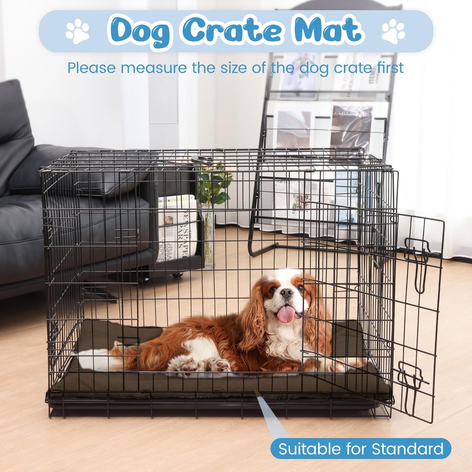 Baodan Lettino per Cani di Taglia Media Lavabile, 90x60 cm Cuscino per Cani Soffice con Fondo Antiscivolo, Lettini per Cani di Taglia Media, Marrone