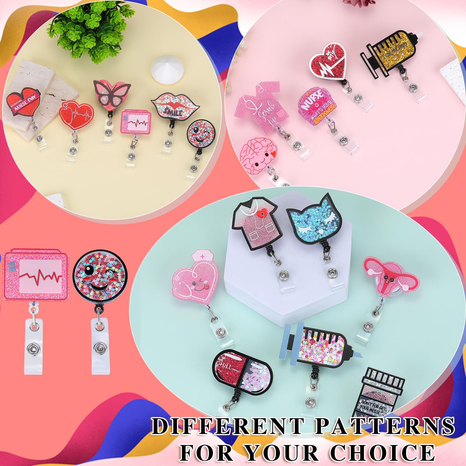 Porta Badge Hello Summer, Porta Badge Summer, Badge Identificativo Per Infermieri, Cordino Per Infermieri, Porta Badge Medico, Badge Identificativo Retrattile, Badge Ospedaliero - Italia - Foto 2