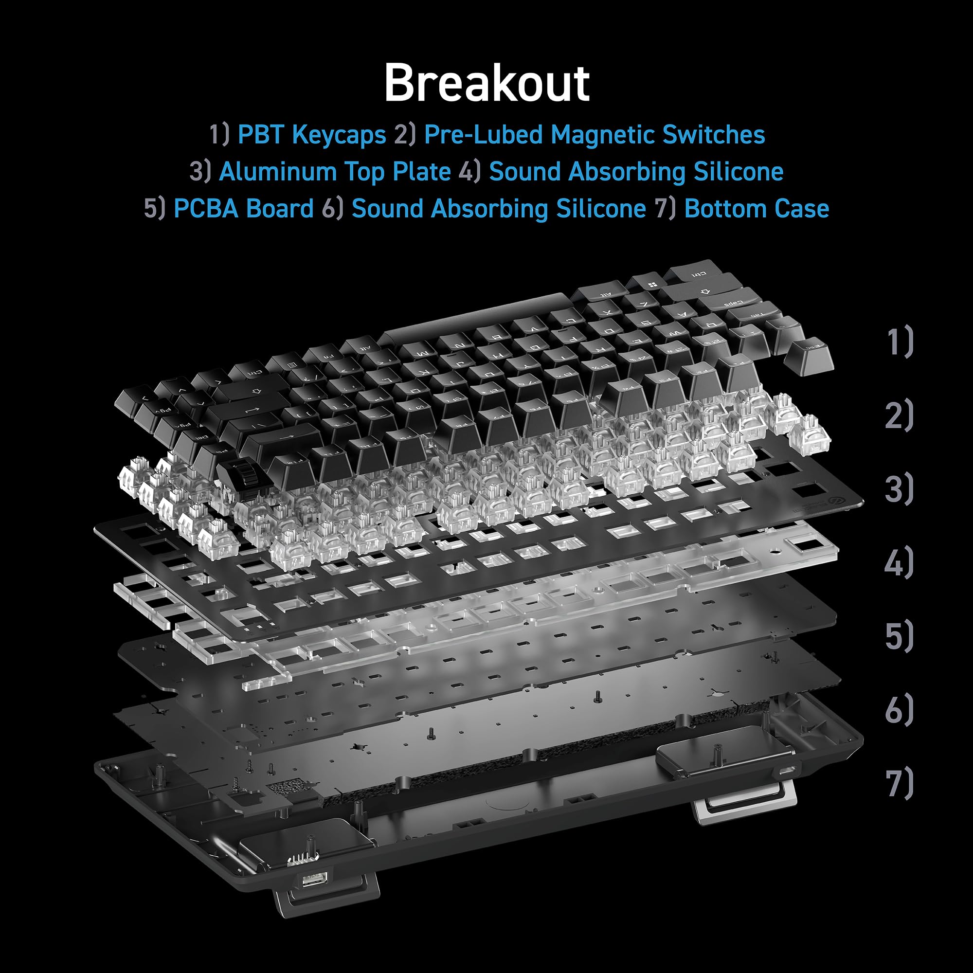 VK720A 75% MAGNETIC GAMING KEYBOARD　未使用 Amazon.com: ELECOM VK720A Gaming Keyboard, Quiet Magnetic