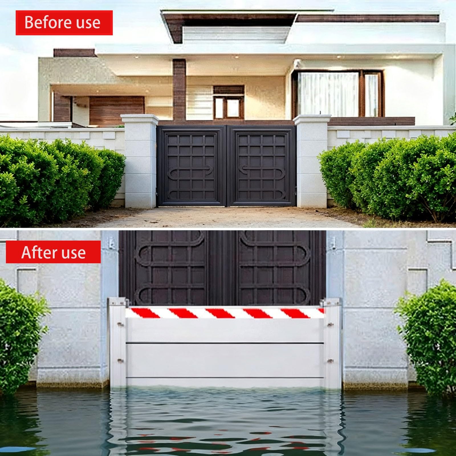 Porte de BarrièRe de Protection Contre Les Inondations H 20ccm 40cm 60cm 80cm 100cm 120cm 140cm Barriere Anti Inondation Porte de Garage Aluminium BarrièRe Anti-Inondation