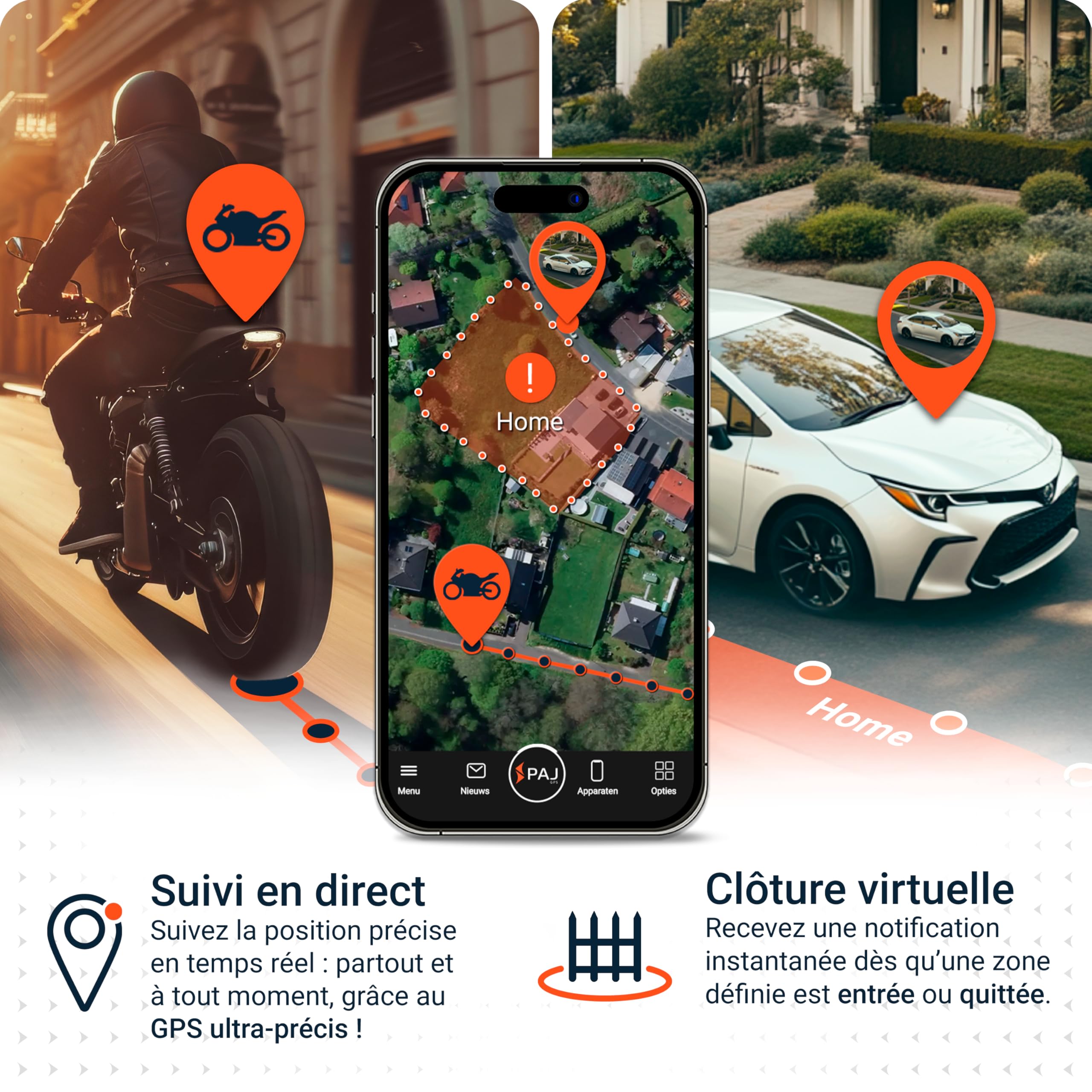 PAJ Mini Traceur GPS 4G pour Voitures et Motos, Câble 1m | Suivi temps réel via app - Alarme antivol - Connexion directe batterie - Historique des trajets - Résistant éclaboussures
