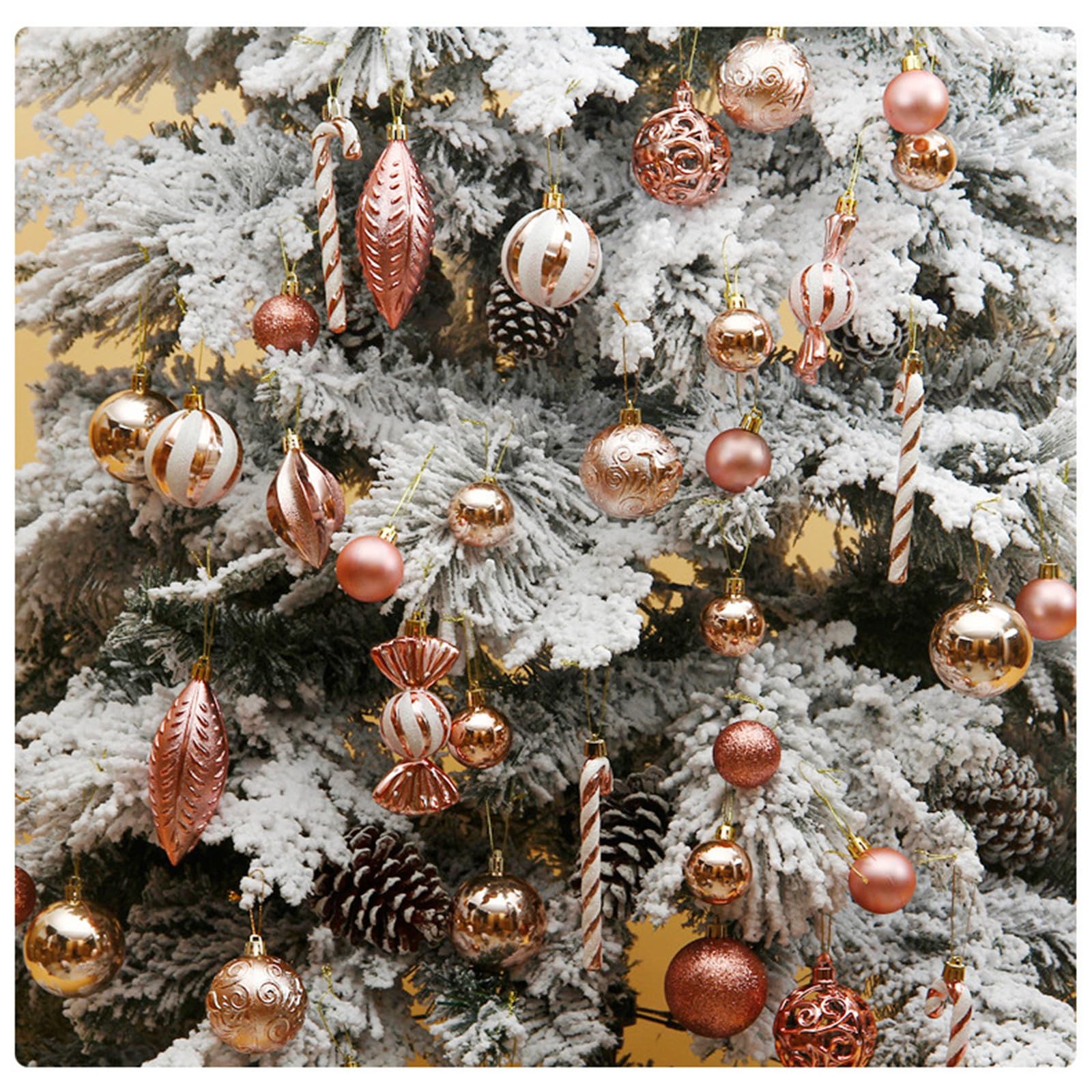 40-teiliges langlebiges Christbaumkugel Dekorationsset, Kunststoff Weihnachtskugeln, Ornamente, Ornamente, farbenfrohe Dekorationen