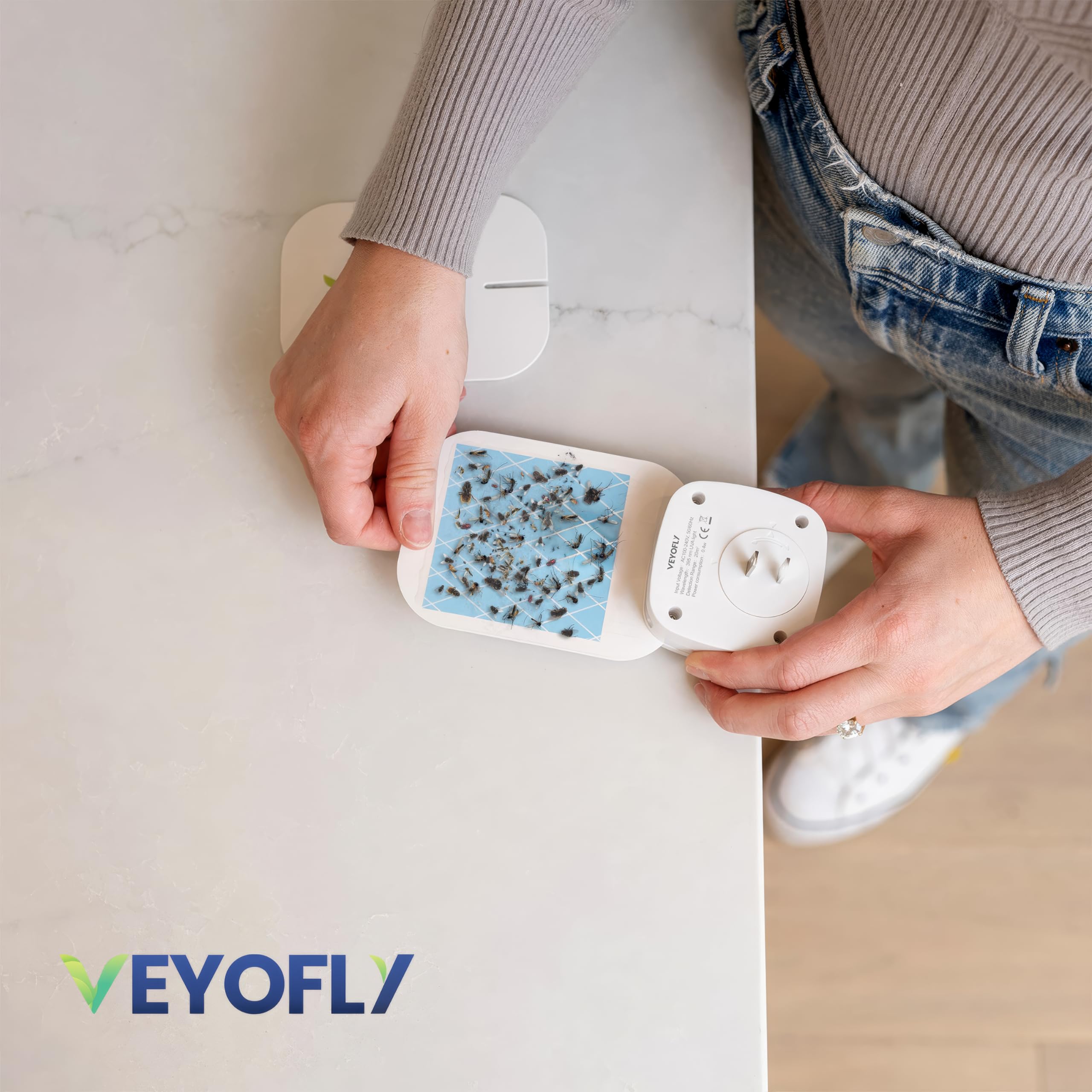 VEYOFLY łapacz na muchy, oficjalny wkład do pułapki, pułapka na muchy, 5 sztuk | Płynne wkłady do Twojej pułapki, mocny klej łapie muchy owocowe i muszki owocowe, łatwe do wymiany