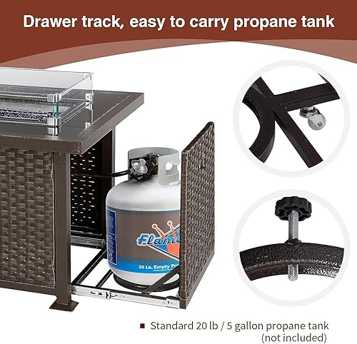 Miniatura 3 de U-MAX - Mesa para fogata a gas propano de 44 pulgadas para uso al aire libre