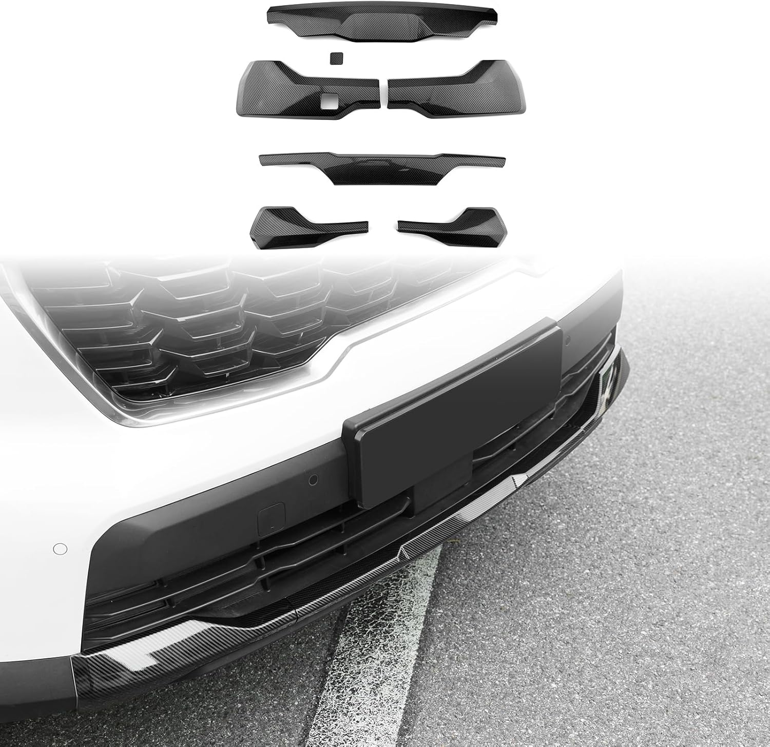 YOUTOOCAR 7PCS Front & Rear Bumper Lip Cover Trim Compatible with Kia Sorento 2024–2026 Accessories (Carbon Fiber Pattern)