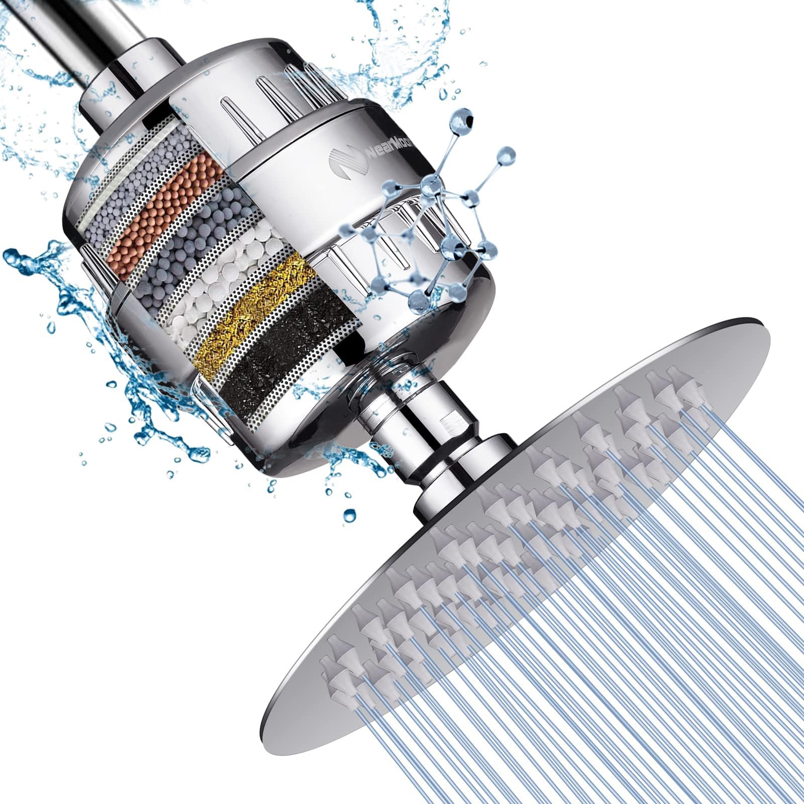 NearMoon Shower Head and 15 Stage Shower Filter Combo