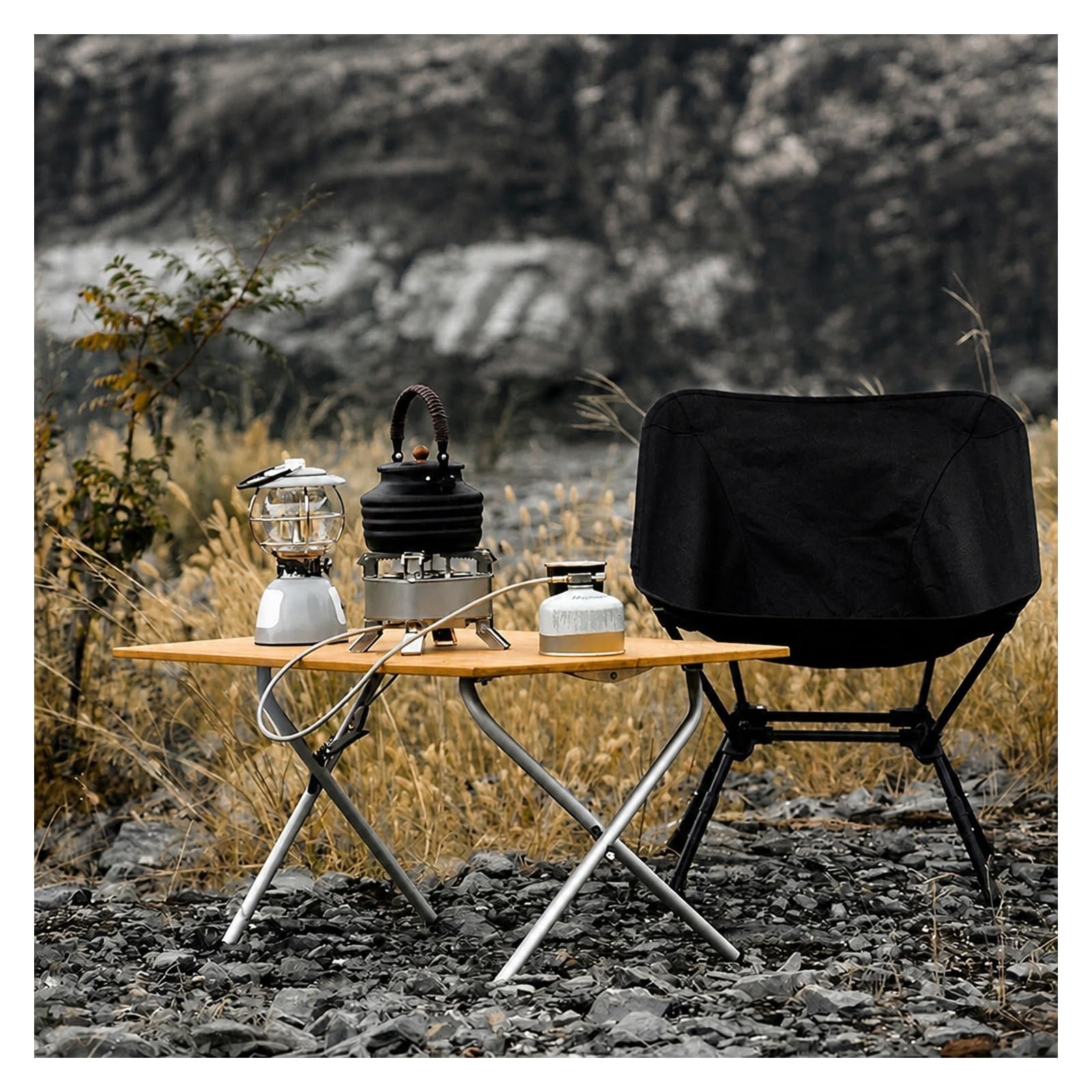Przenośny stół kempingowy, Outdoor Camping Bambusowy Składany Stół 2/3 | Przenośny, Do Szybkiego Przechowywania, Stop Aluminium, Na Kolor Podstawowy(New TwoFoldTable)