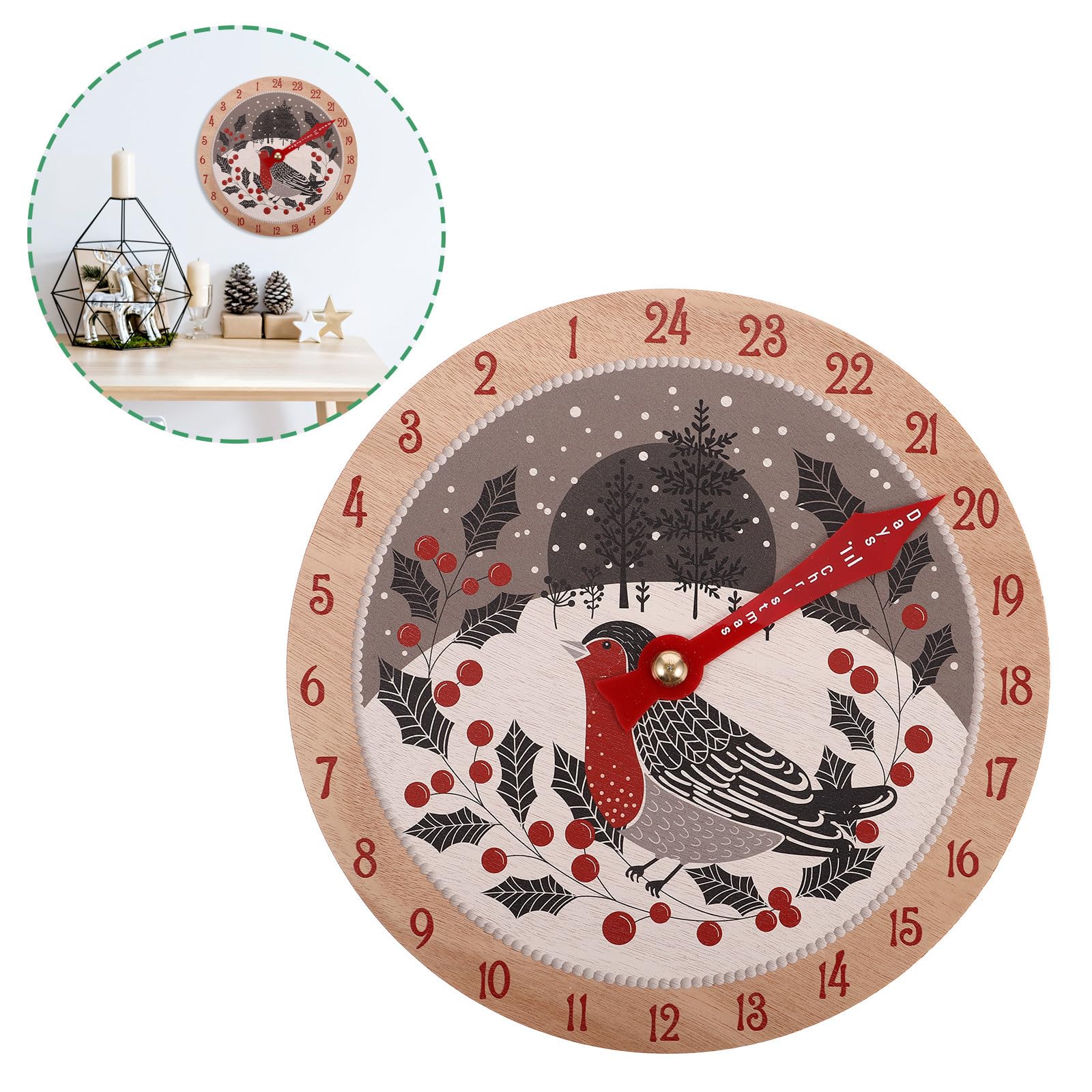 Toyvian 3 Stück Weihnachtskalender zum Aufhängen mit Vögeln, Countdown