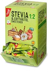 Castello since 1907 Stevia & Erythritol - 204 Sachets of 2.5 g | 100% Natural Flavored Sugar Substitute - Keto and Paleo - 0 Carbs - 0 Calories, 0 Glycemic Index, Keto and Paleo