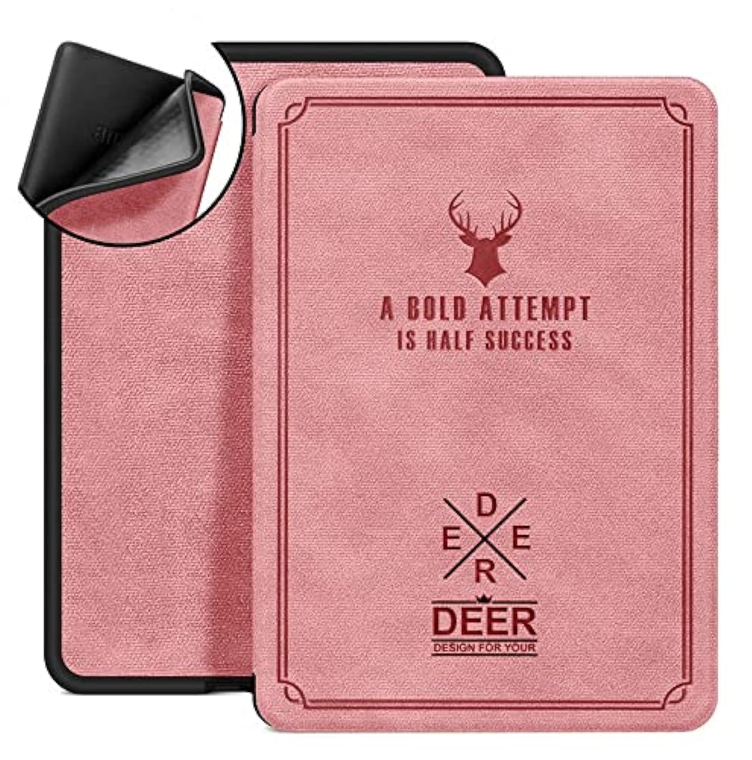 MOCA Classic Printed Magnetic (Soft Back) Flip Cover case for 6.8" Kindle Paperwhite 11 11th Generation 2021 / Kindle Paperwhite Signature Edition Soft Back Flip Cover Case (Pink)