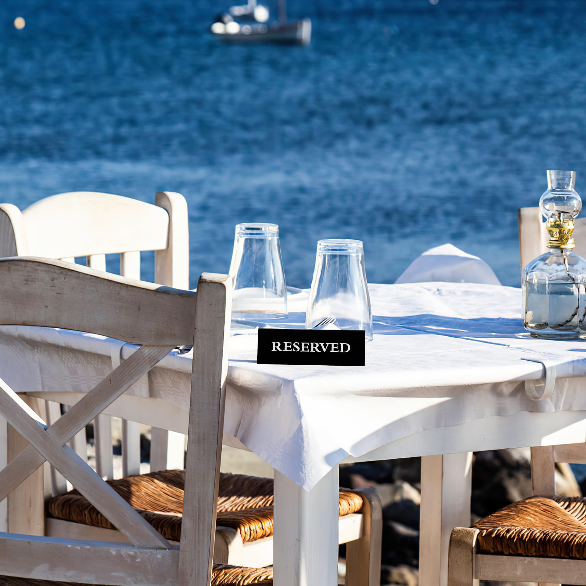 Letreros Reservados Doble Cara Letreros de Mesa Reservados de Acrílico para Mesa Boda Fiesta Restaurante Eventos 8 Piezas Negro