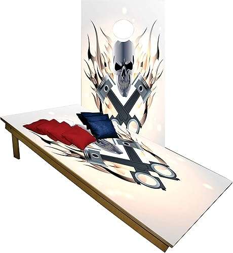 Miniatura 17 de BackYardGamesUSA Juego de tablas de cornhole de madera prémium hechas a mano – Serie Calavera – Hecho a mano en Estados Unidos, tamaño reglamentario