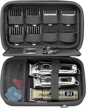 RAIACE Hard Storage Case Compatible with Hair Clippers, Protective Carrying Bag for Barber Accessories/for Guard Grooming Kits. case only - Black