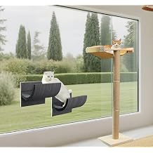 Cat Window Perch with Scratching Posts,Scratcher Winow Bed for Multiple Use for Indoor Cat Climbing