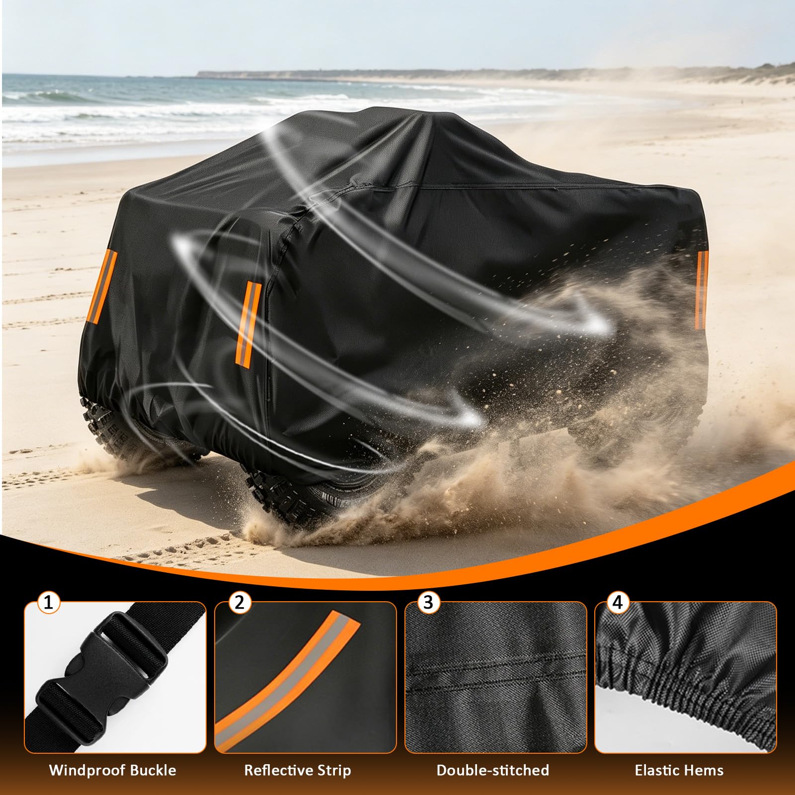 Cubierta de ATV Impermeable para Segway Powersports Villain 500 | Cubierta Funda para Quad ATV Cover 300D Oxford Prueba de Sol Lluvia Polvo Viento Nieve Excremento de Pájaro