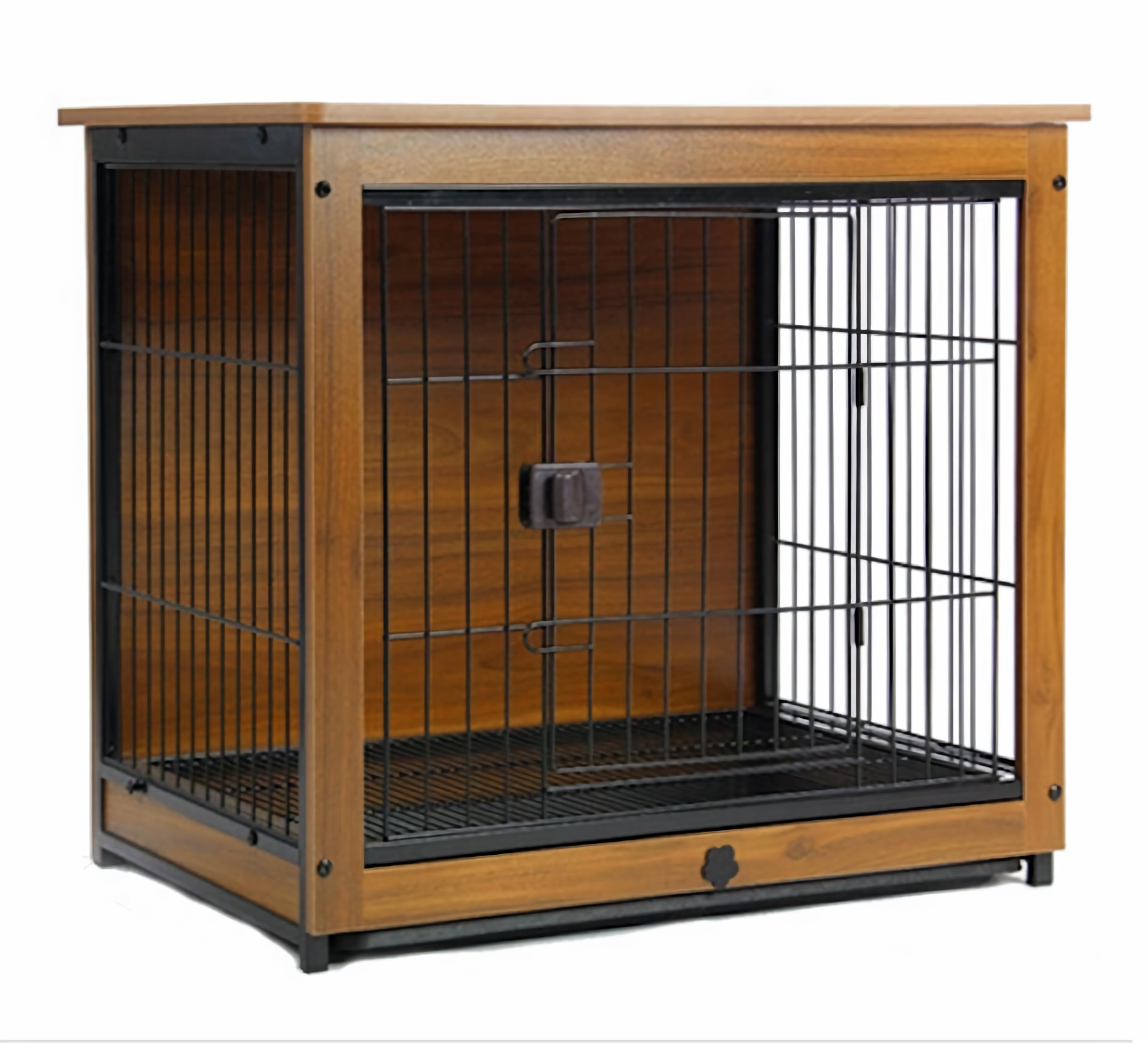 Furniture Cage for Dogs and Cats – Elegant Wooden House 78 x 65 x 56 cm with Removable Tray and Door with Lock, Decorative Cage for Pets, Easy Assembly, Indoor Use