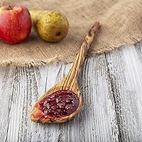 Vista 2 de Forest Decor Juego de cucharas de madera de olivo para cocinar, cuchara de madera antiadherente hecha a mano para utensilios de cocina, utensilios